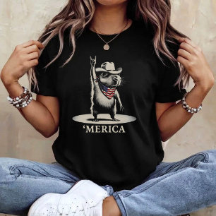USA 'Merica Capybara 4. Juli Lustig Patriotisch T-Shirt