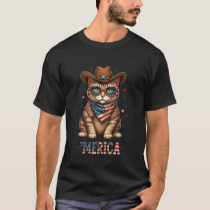 USA 'Merica Katze 4. Juli Kinder Männer Frauen Lus T-Shirt