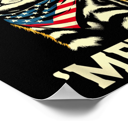 USA Merica Katze 4. Juli Männer Frauen Kinder Funn Poster (Ecke)