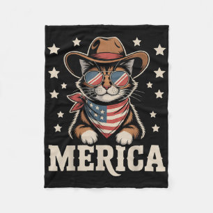 Usa Merica Katze 4. Juli Männer Frauen Kinder Lust Fleecedecke