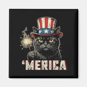 USA Merica Katze 4. Juli Männer Frauen Kinder Lust Magnet
