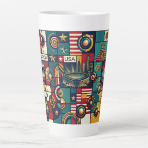 USA Mexico Kanada Klimt-Stil Fine Art Wandkunst   Milchtasse