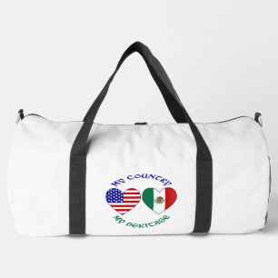 USA Mexiko-Flagge Herzen Mein Land Mein Erbe Duffle Bag