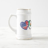 USA Mexiko Herzflags Bierglas (Links)