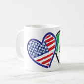 USA Mexiko Herzflags Kaffeetasse (Vorderseite Links)