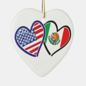 USA Mexiko Herzflags Keramikornament (Rechts)