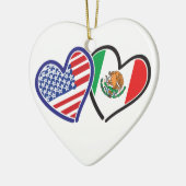 USA Mexiko Herzflags Keramikornament (Links)
