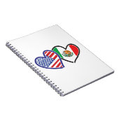 USA Mexiko Herzflags Notizblock (Rechte Seite)