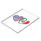 USA Mexiko Herzflags Notizblock (Linke Seite)