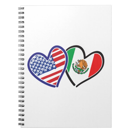 USA Mexiko Herzflags Notizblock (Vorderseite)