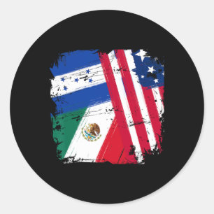 Usa Mexiko Honduras Flaggen Runder Aufkleber