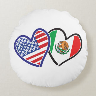 USA - Mexiko-Liebe-2 Rundes Kissen