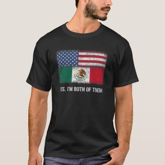 USA Mexiko mexikanische Flagge Doppelbürgerin Citi T-Shirt (Vorderseite)
