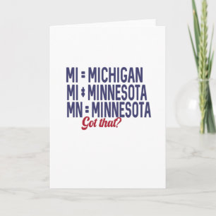 USA - MI = Michigan Not Minnesota Verwirrung Karte
