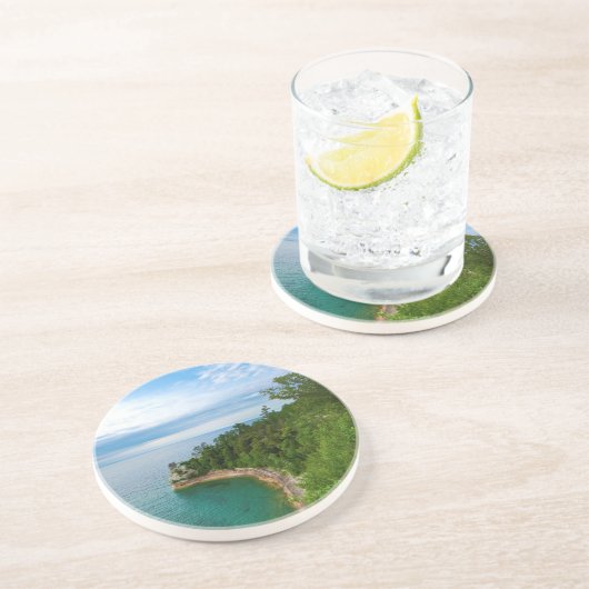 USA, Michigan. Felsenbildung des Bergbauvereins 3 Getränkeuntersetzer (Seite)