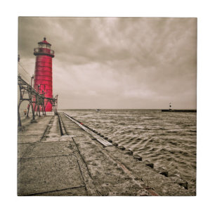 USA, Michigan, Grand Haven Leuchtturm Fliese