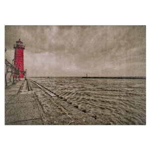 USA, Michigan, Grand Haven Leuchtturm Schneidebrett