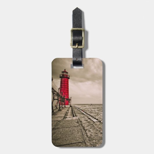 USA, Michigan, Grand Haven Lighthouse Gepäckanhänger (Vorderseite vertikal)