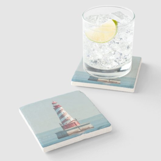 USA, Michigan, Große Seen, Lake Michigan Steinuntersetzer (Seitenansicht)