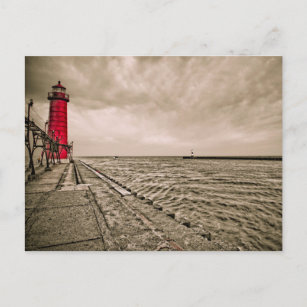 USA, Michigan, Großhaven-Leuchtturm Postkarte