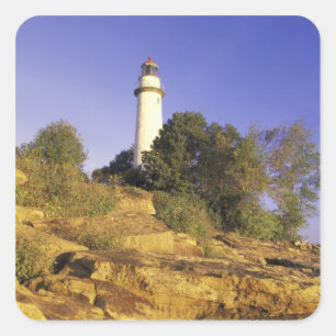 USA, Michigan, Huron-See. Pointe Aux Barques Quadratischer Aufkleber