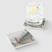 USA, Michigan, Lake Michigan Shore, Grand Haven: Steinuntersetzer (Seitenansicht)