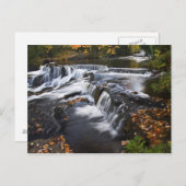 USA, Michigan, Oberhalbinsel. Bond Falls und Postkarte (Vorne/Hinten)