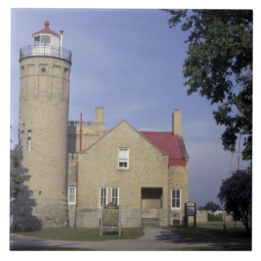 USA, Michigan Old Mackinac Point Lighthouse Fliese (Vorderseite)