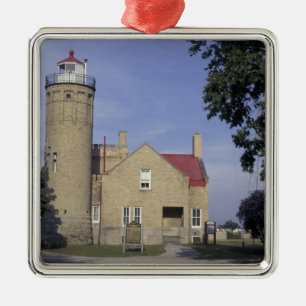 USA, Michigan Old Mackinac Point Lighthouse Silbernes Ornament