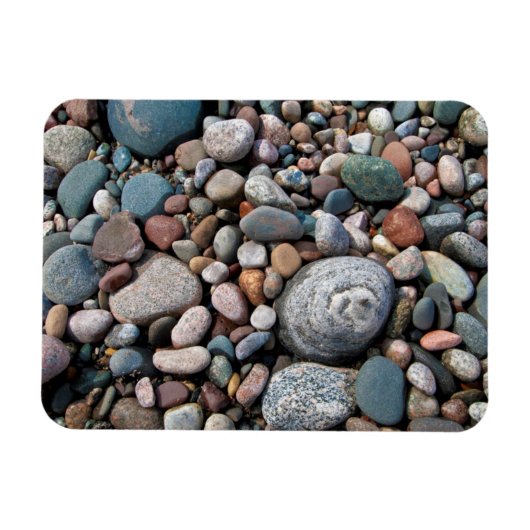 USA, Michigan. Polierte Kieselsteine an der Küste Magnet (Horizontal)