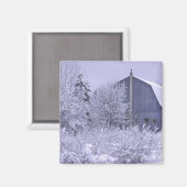 USA, Michigan, Rochester Hills. Schneeblau Magnet (Vorderseite/Rückseite)