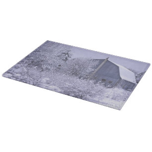 USA, Michigan, Rochester Hills. Verschneites Blau Schneidebrett