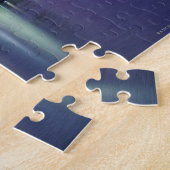 USA, Michigan, Skyline von Detroit, Nacht Puzzle (Seite)