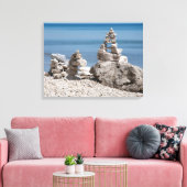 USA, Michigan. Steintürme am Strand Leinwanddruck (Insitu (Wohnzimmer))