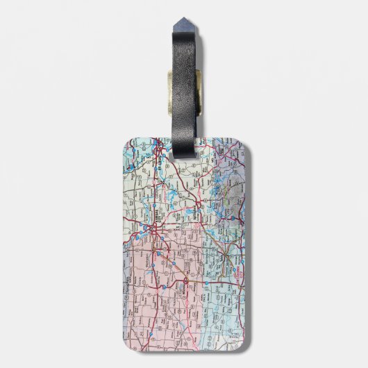 USA Midwest Map Gepäckanhänger (Rückseite vertikal)