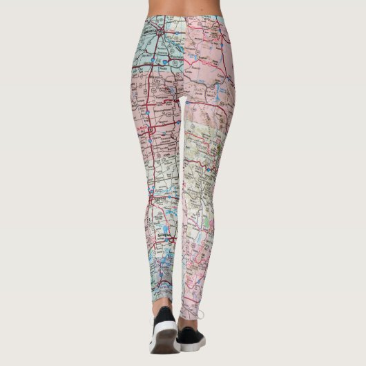 USA Midwest Map Leggings (Rückseite)