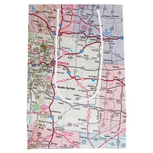 USA Midwest Map Mittlere Geschenktüte (Rückseite)