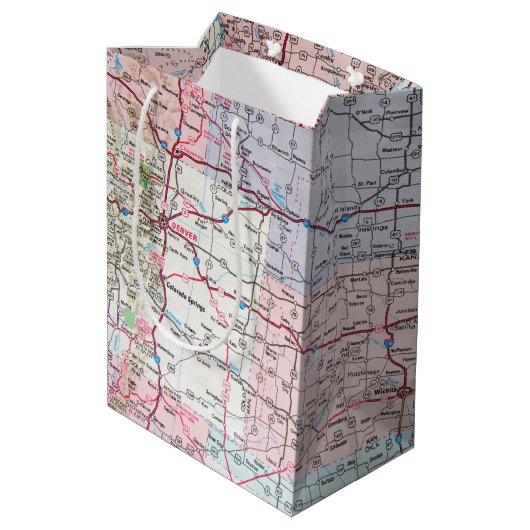 USA Midwest Map Mittlere Geschenktüte (Rückseite Schrägansicht)