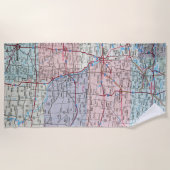 USA Midwest Map  Strandtuch (Vorderseite)