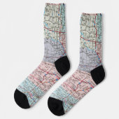 USA Midwest Road Map Socken (Linkes Detail)