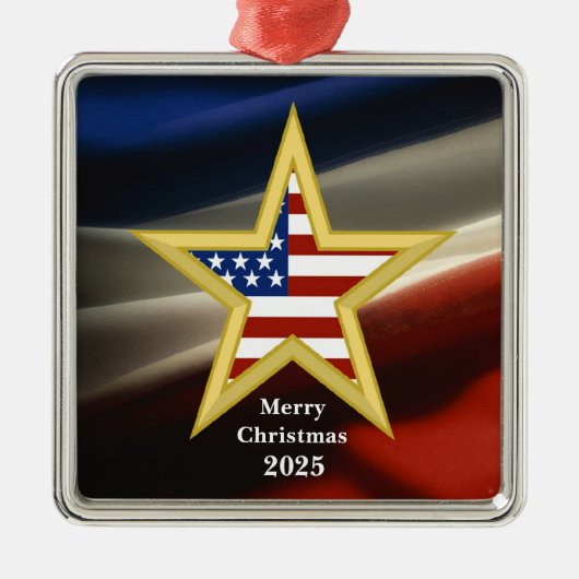USA-Militär - Goldstern - Flaggen-Verzierung Ornament Aus Metall (Vorne)