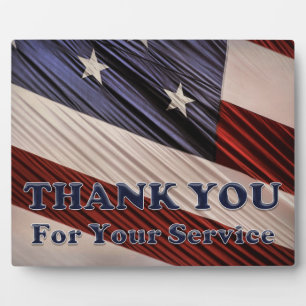 USA Military Veterans Patriotic Flag Thank You Fotoplatte