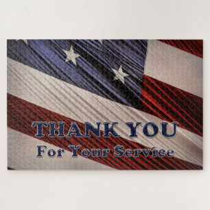 USA Military Veterans Patriotic Flag Thank You Puzzle