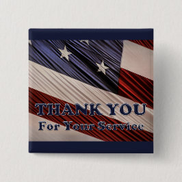 USA Military Veterans Patriotic Flag Vielen Dank Button