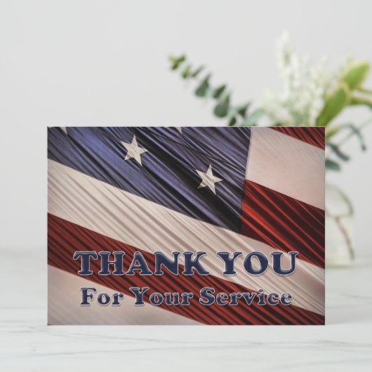 USA Military Veterans Patriotic Flag Vielen Dank Dankeskarte (Stehend Vorderseite)
