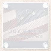 USA Military Veterans Patriotic Flag Vielen Dank Glasuntersetzer (Rückseite)