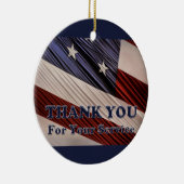 USA Military Veterans Patriotic Flag Vielen Dank Keramik Ornament (Rechts)