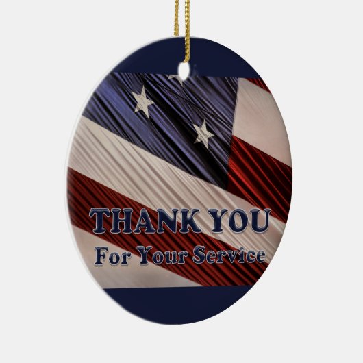 USA Military Veterans Patriotic Flag Vielen Dank Keramik Ornament (Rechts)