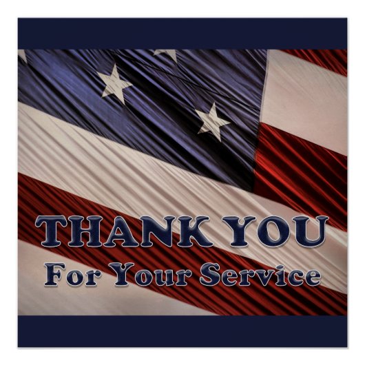 USA Military Veterans Patriotic Flag Vielen Dank Poster (Vorderseite)