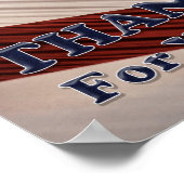 USA Military Veterans Patriotic Flag Vielen Dank Poster (Ecke)